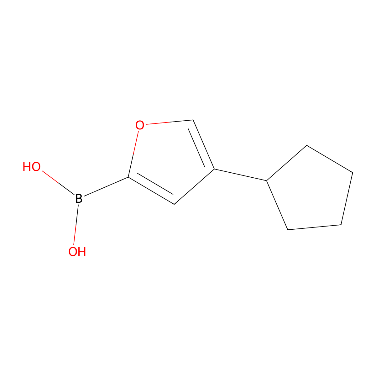 (4-Cyclopentylfuran-2-yl)boronic acid molecular structure, CAS 2225155-72-4