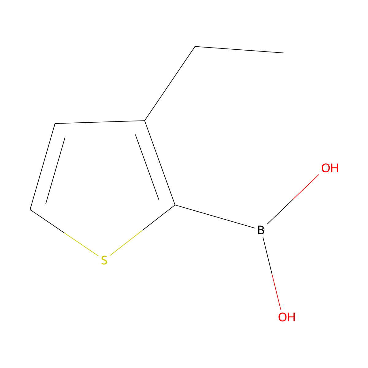 (3-Ethylthiophen-2-yl)boronic acid molecular structure, CAS 2225155-74-6
