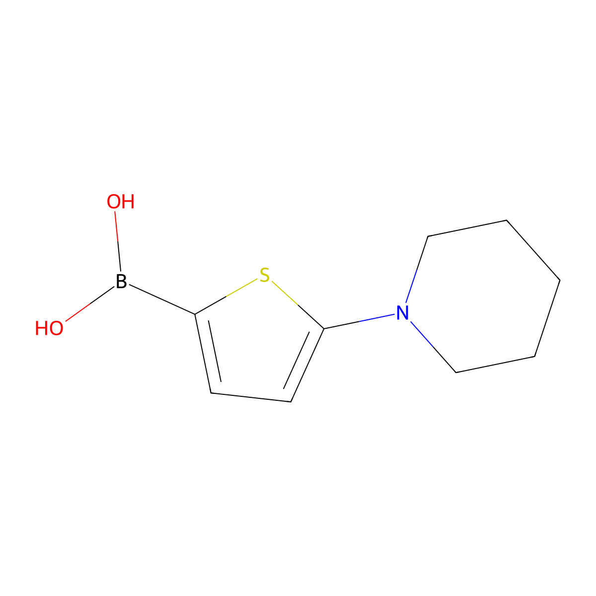 (5-(Piperidin-1-yl)thiophen-2-yl)boronic acid molecular structure, CAS 2225155-76-8