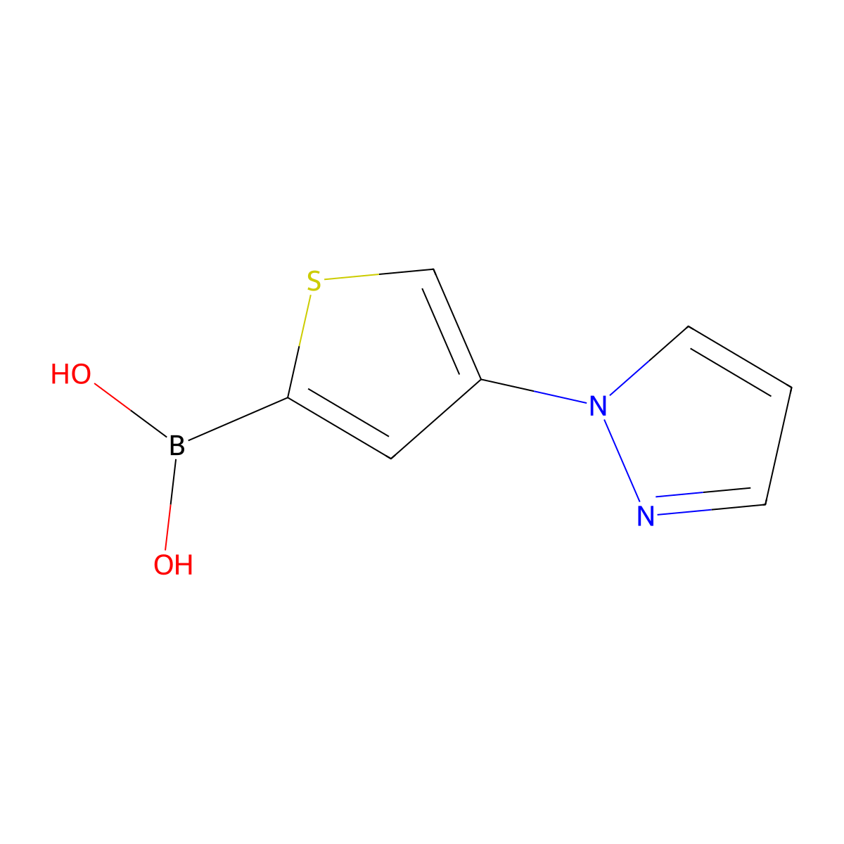(4-(1H-Pyrazol-1-yl)thiophen-2-yl)boronic acid molecular structure, CAS 2225155-77-9