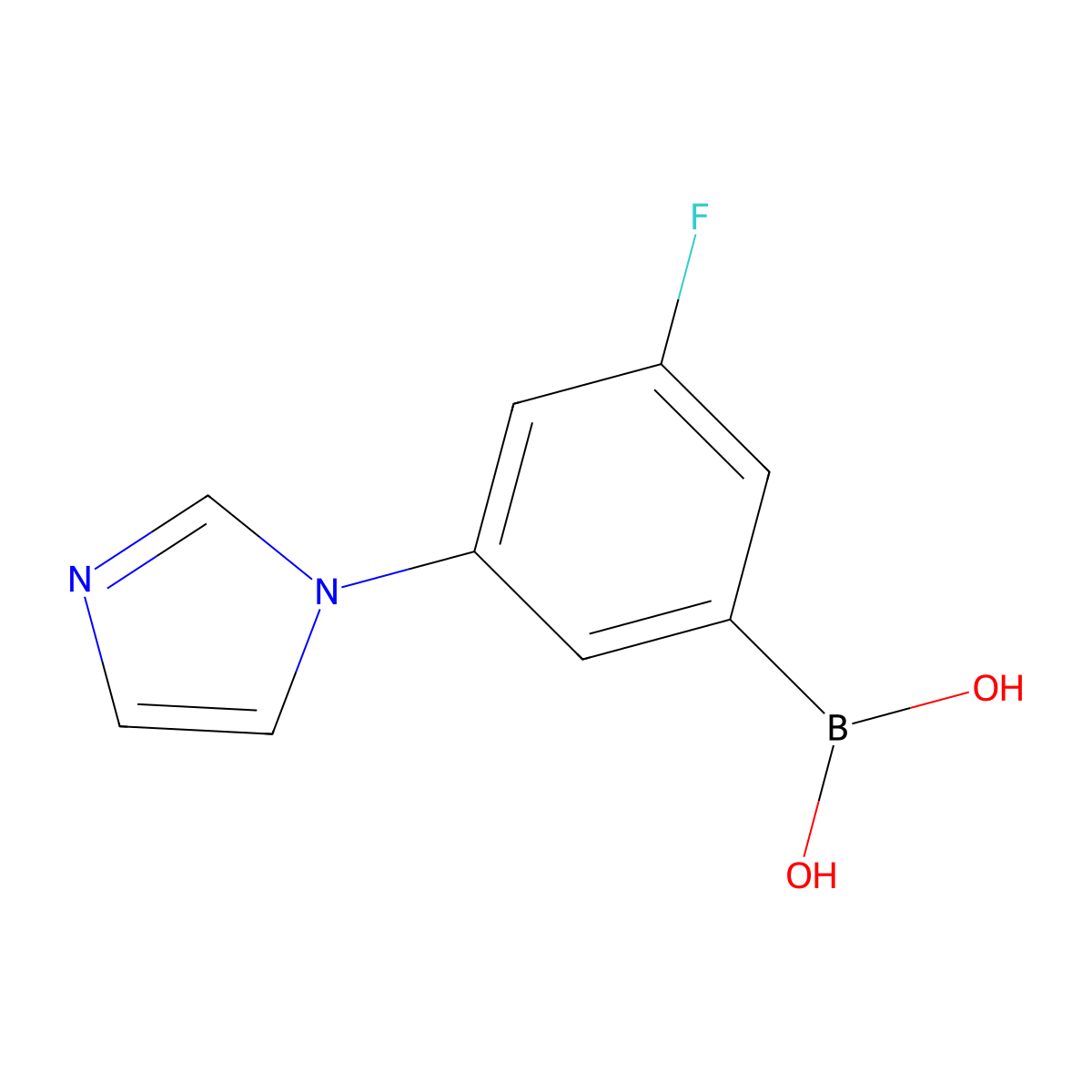 (3-Fluoro-5-(1H-imidazol-1-yl)phenyl)boronic acid molecular structure, CAS 2225155-88-2