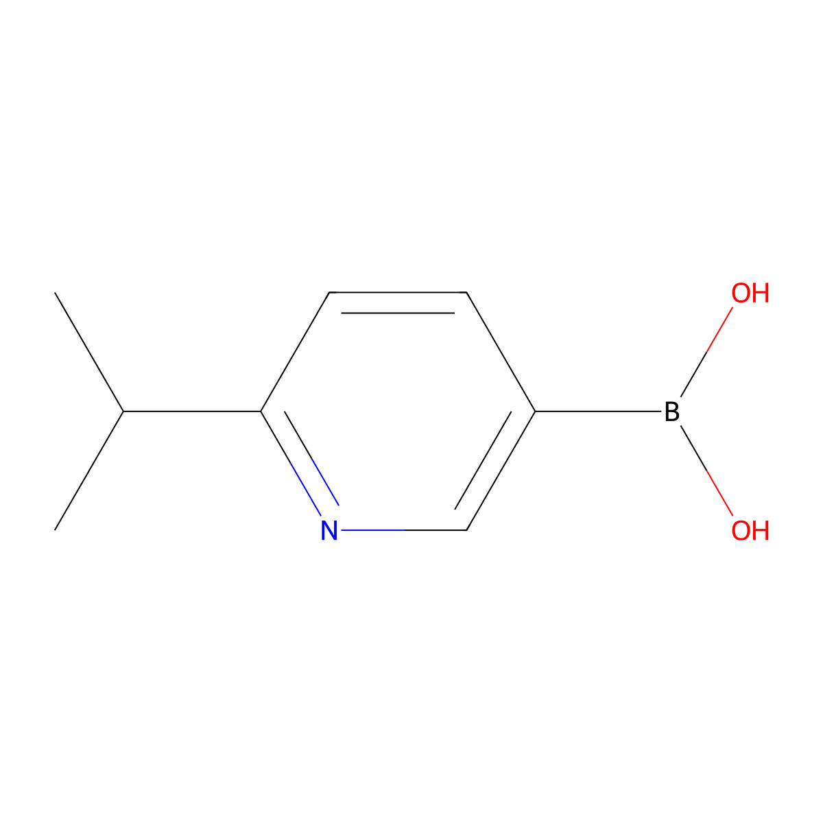 [6-(Propan-2-yl)pyridin-3-yl]boronic acid molecular structure, CAS 2225155-96-2