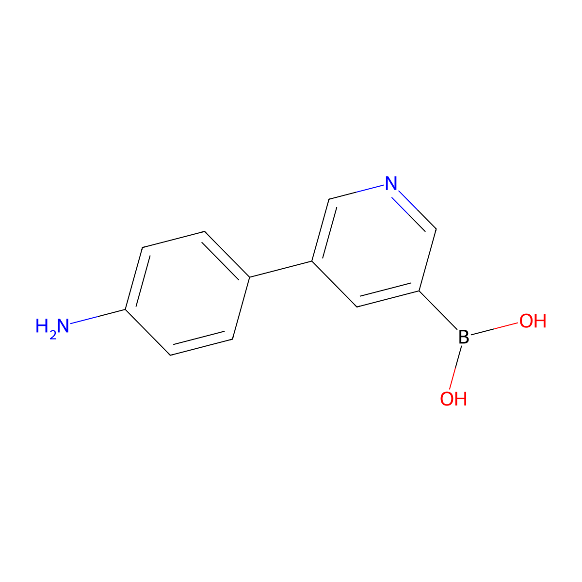 5-(4-Aminophenyl)pyridine-3-boronic acid molecular structure, CAS 2225155-97-3