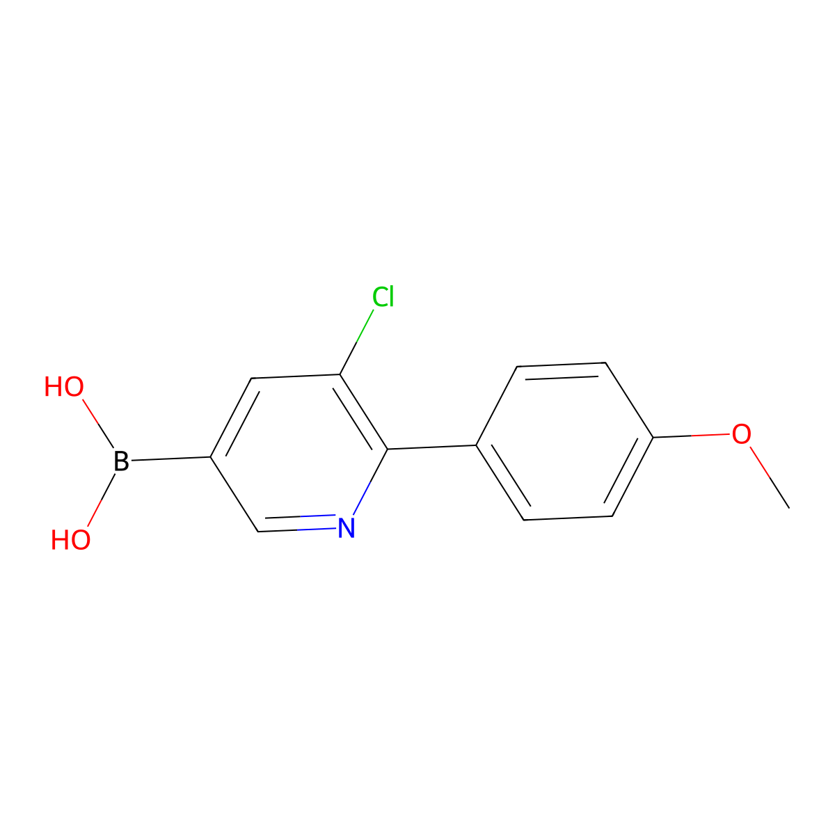 (5-Chloro-6-(4-methoxyphenyl)pyridin-3-yl)boronic acid molecular structure, CAS 2225156-00-1