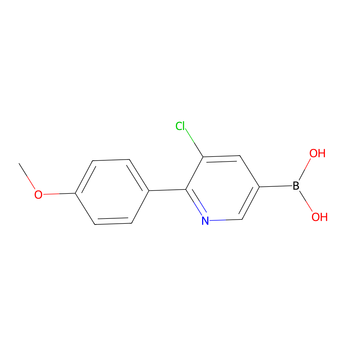 (5-Chloro-6-(4-methoxyphenyl)pyridin-3-yl)boronic acid molecular structure, CAS 2225156-00-1