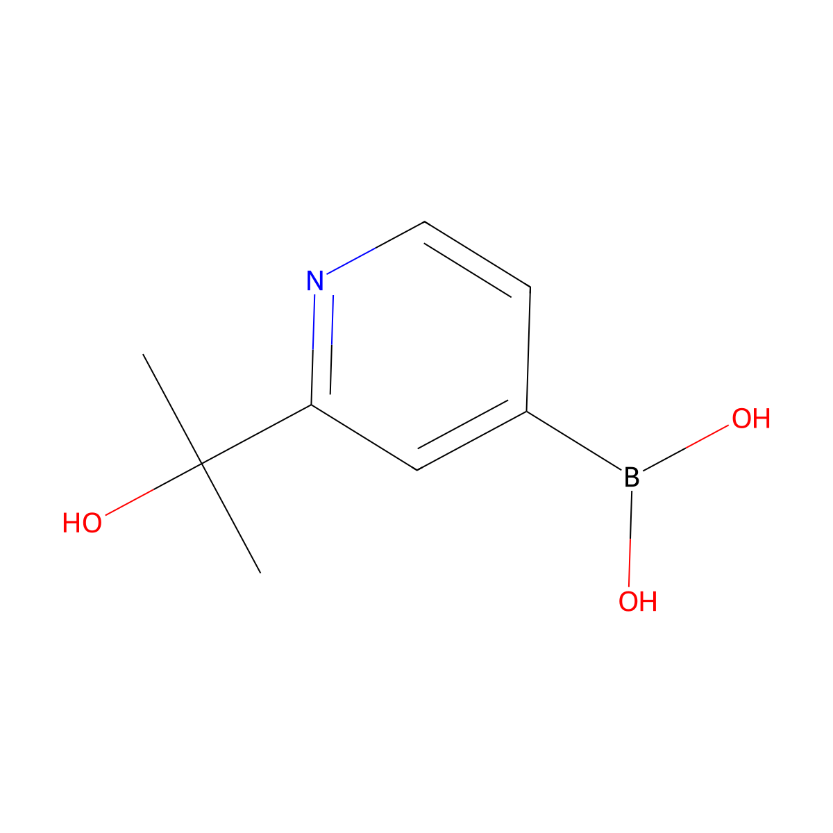(2-(2-Hydroxypropan-2-yl)pyridin-4-yl)boronic acid molecular structure, CAS 2225156-03-4