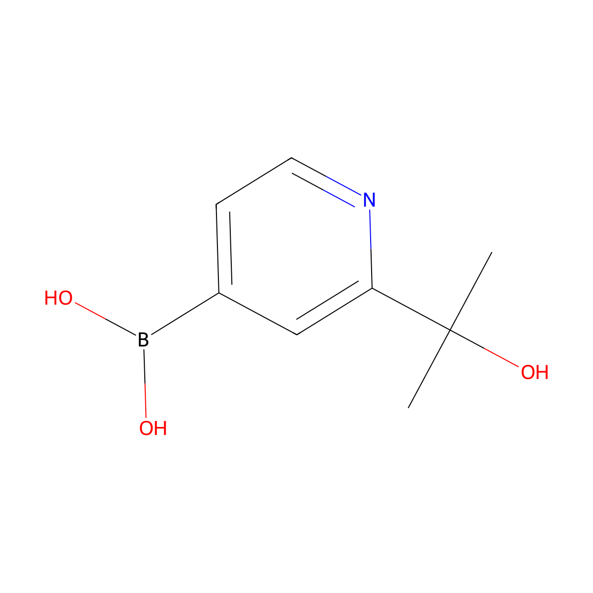 (2-(2-Hydroxypropan-2-yl)pyridin-4-yl)boronic acid molecular structure, CAS 2225156-03-4