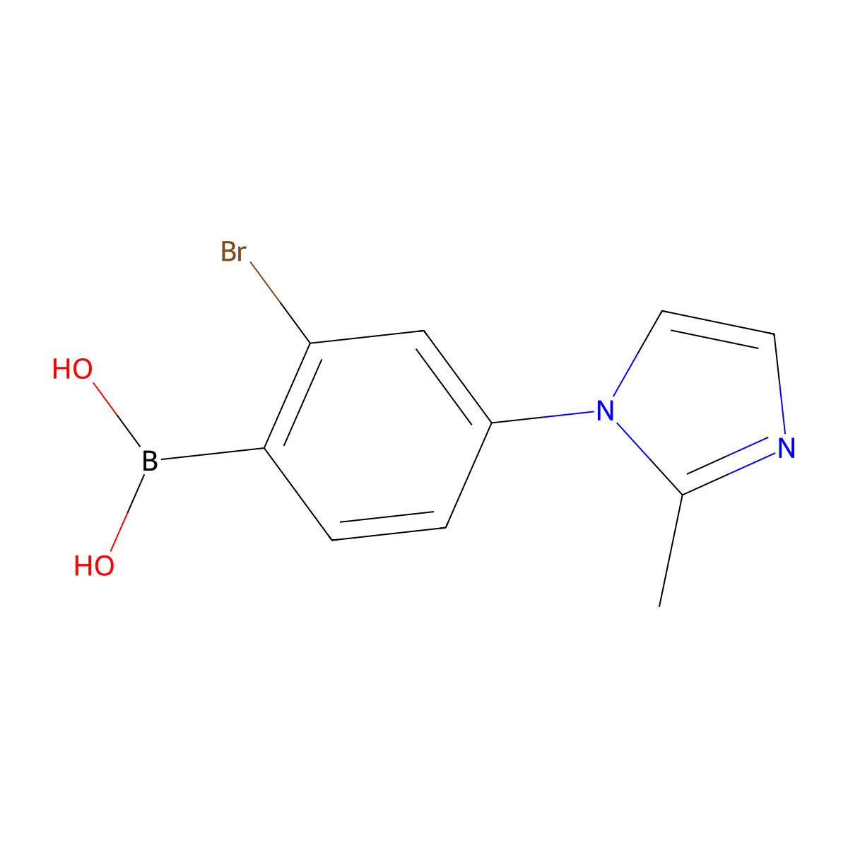 (2-Bromo-4-(2-methyl-1H-imidazol-1-yl)phenyl)boronic acid molecular structure, CAS 2225168-97-6