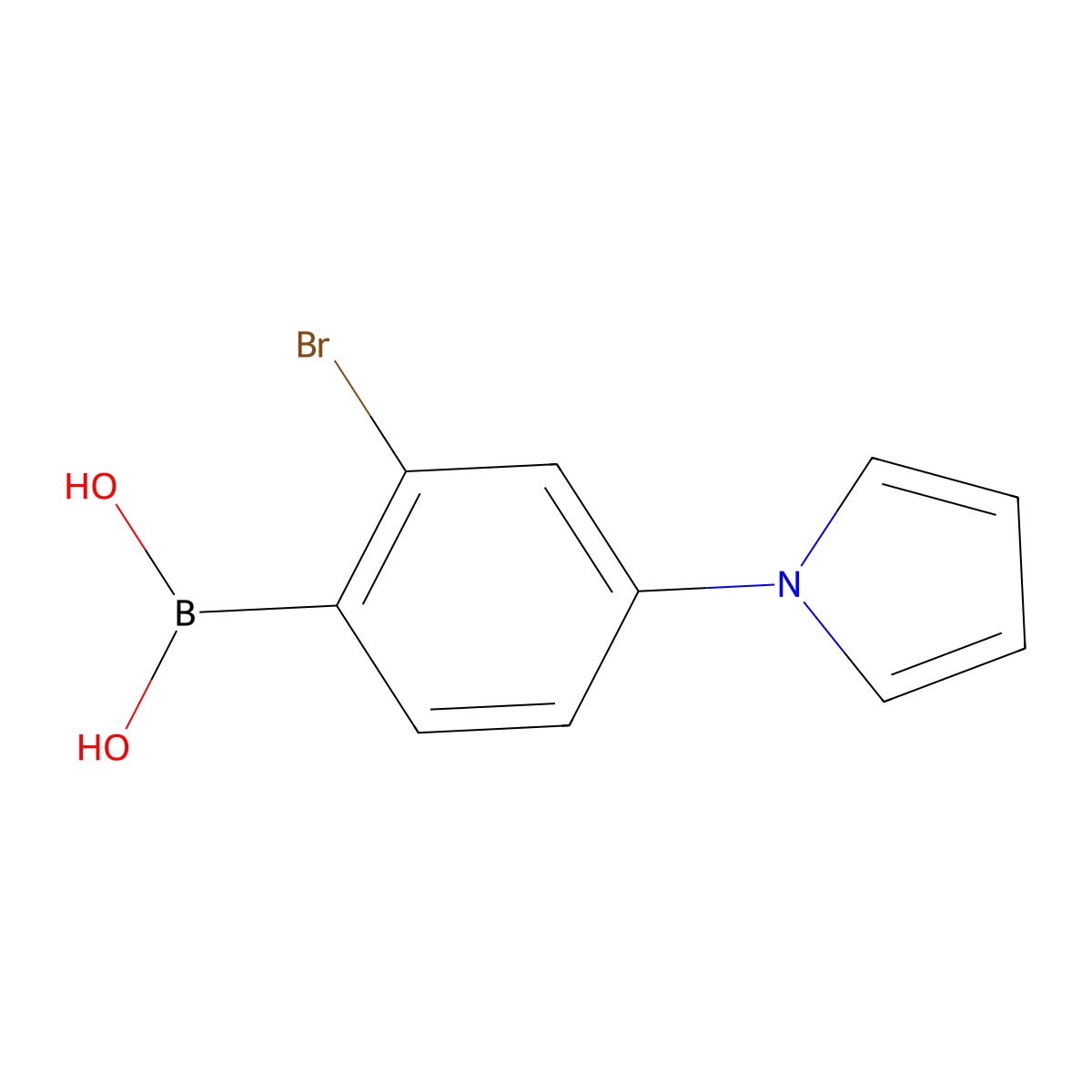 (2-Bromo-4-(1H-pyrrol-1-yl)phenyl)boronic acid molecular structure, CAS 2225169-01-5