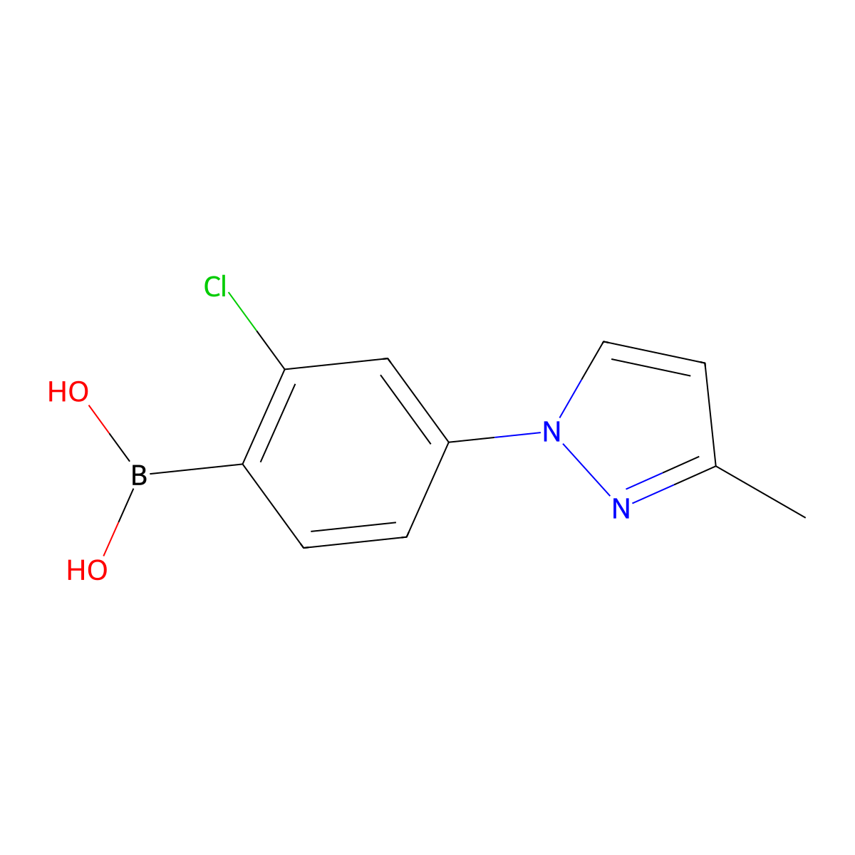 (2-Chloro-4-(3-methyl-1H-pyrazol-1-yl)phenyl)boronic acid molecular structure, CAS 2225169-04-8