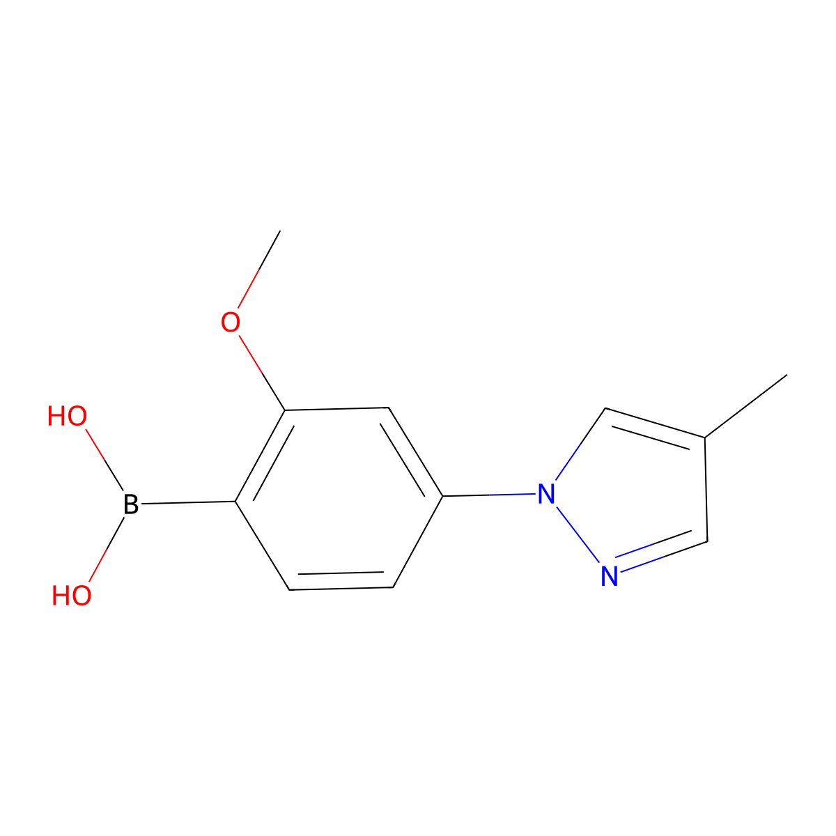 (2-Methoxy-4-(4-methyl-1H-pyrazol-1-yl)phenyl)boronic acid molecular structure, CAS 2225169-05-9