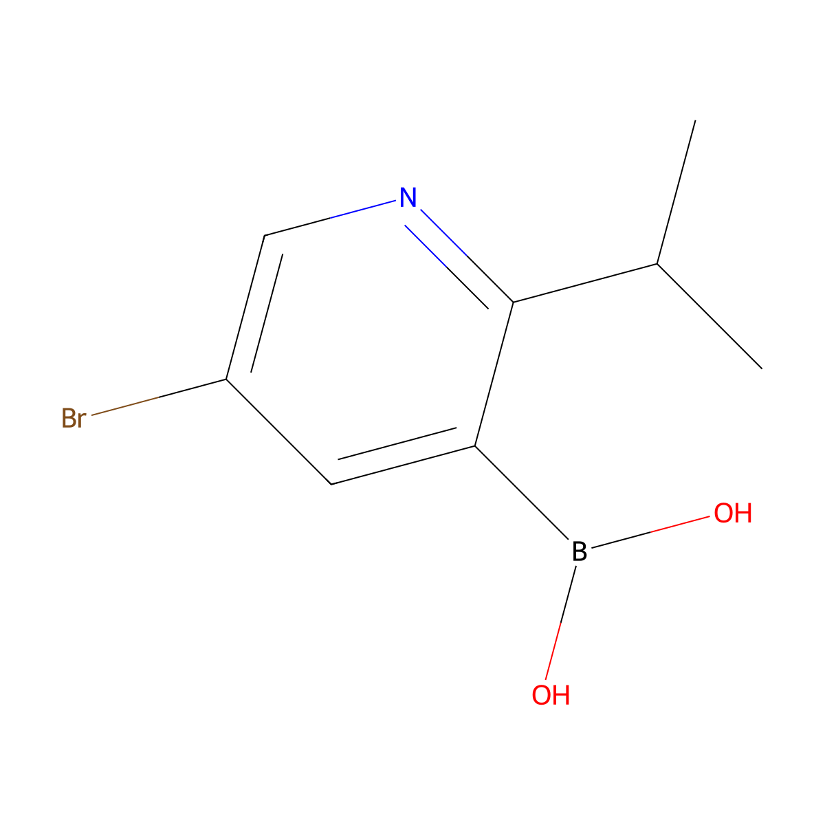 (5-Bromo-2-isopropylpyridin-3-yl)boronic acid molecular structure, CAS 2225169-08-2