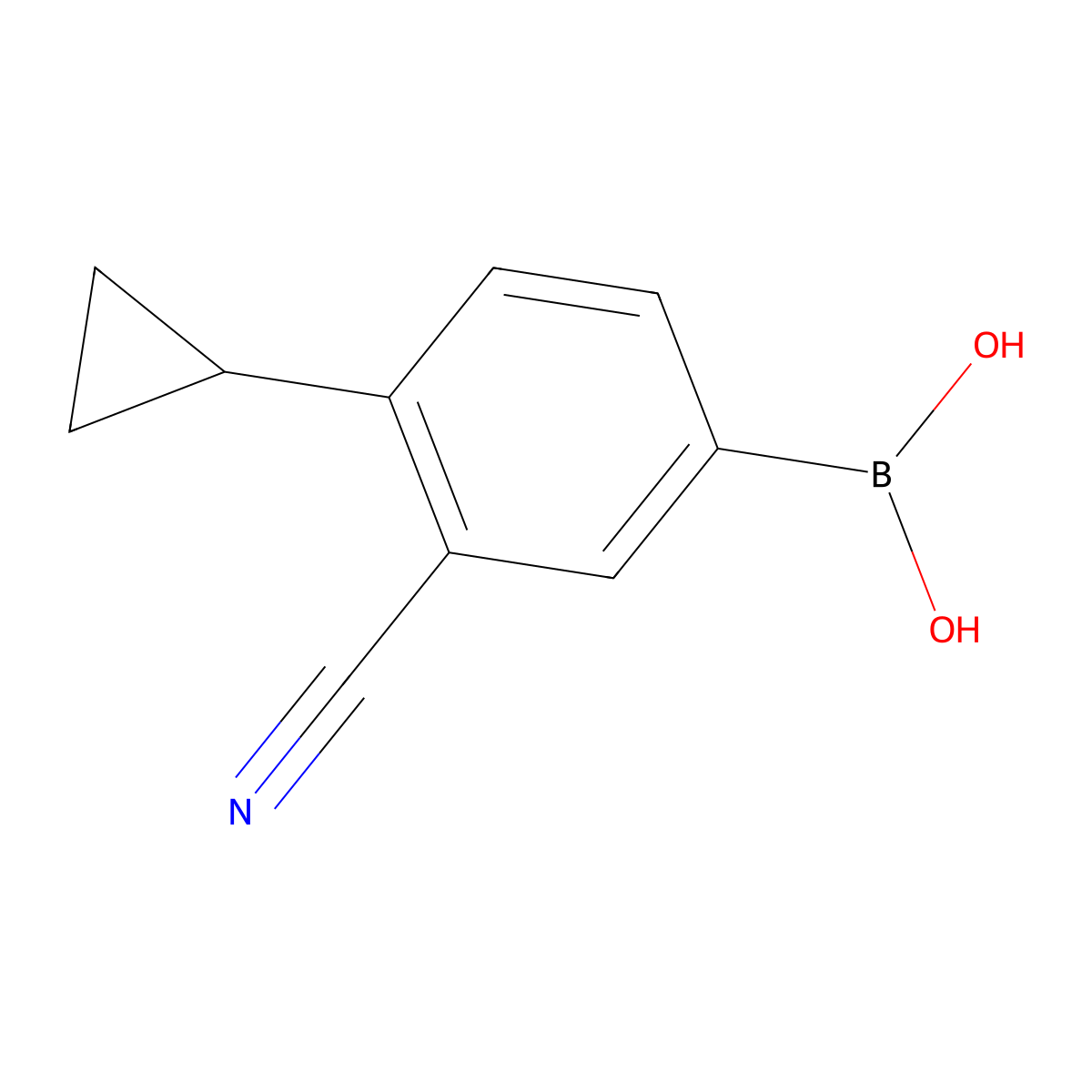 (3-Cyano-4-cyclopropylphenyl)boronic acid molecular structure, CAS 2225169-09-3