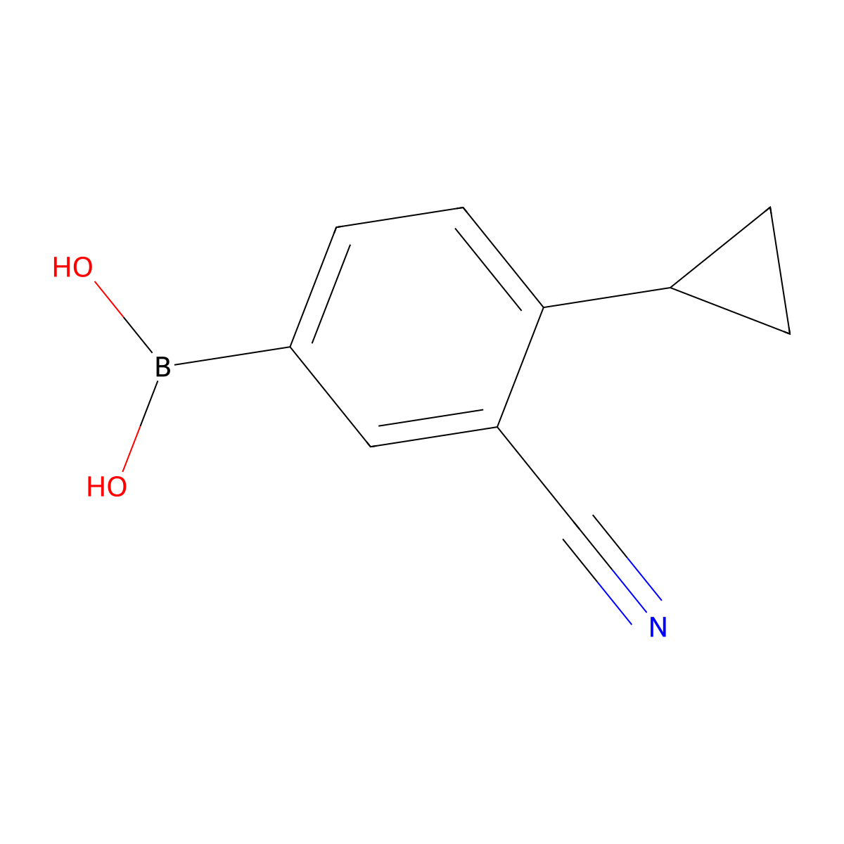 (3-Cyano-4-cyclopropylphenyl)boronic acid molecular structure, CAS 2225169-09-3