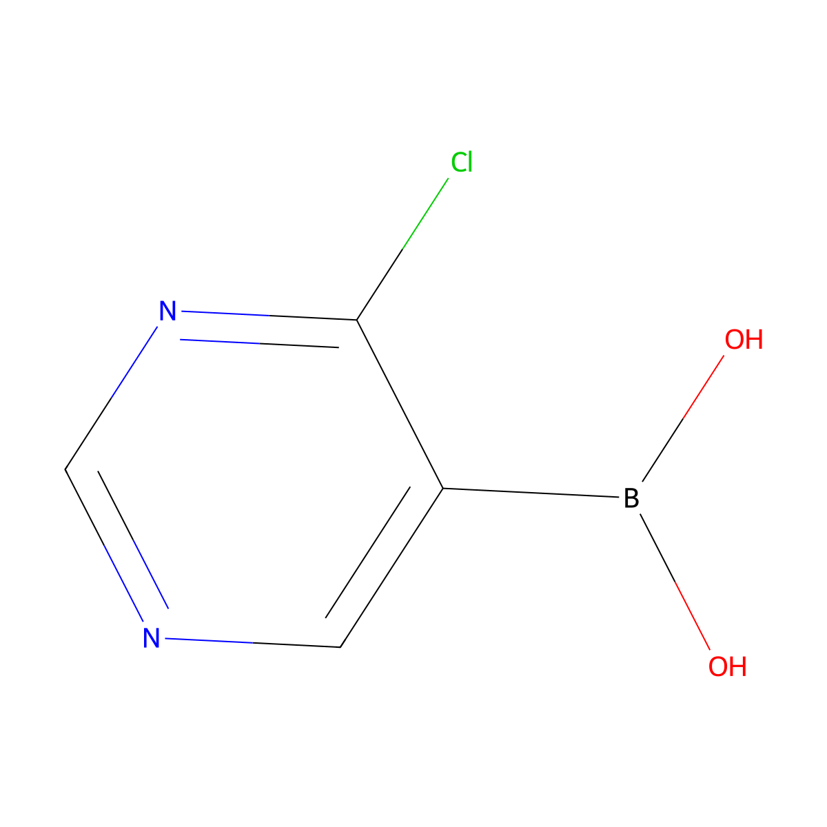 (4-Chloropyrimidin-5-yl)boronic acid molecular structure, CAS 2225169-12-8