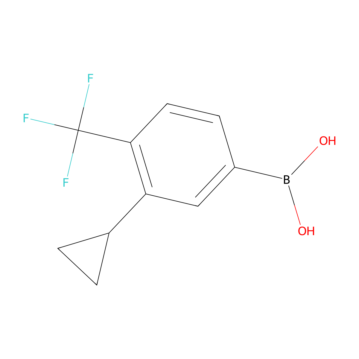 (3-Cyclopropyl-4-(trifluoromethyl)phenyl)boronic acid molecular structure, CAS 2225169-15-1