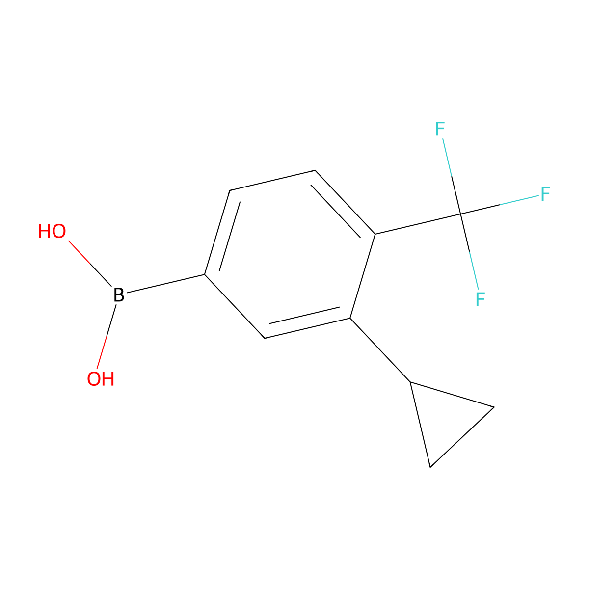 (3-Cyclopropyl-4-(trifluoromethyl)phenyl)boronic acid molecular structure, CAS 2225169-15-1