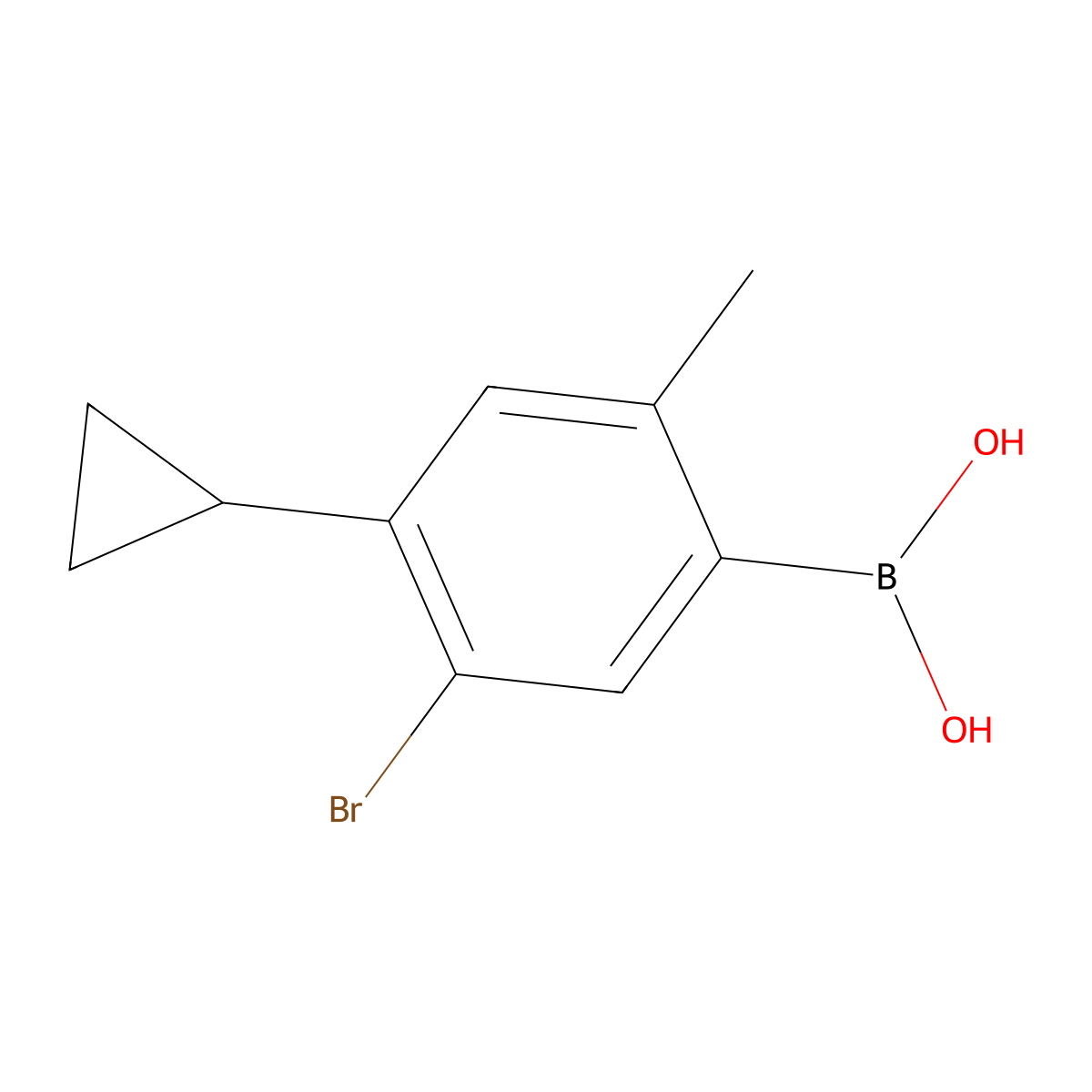 (5-Bromo-4-cyclopropyl-2-methylphenyl)boronic acid molecular structure, CAS 2225169-24-2