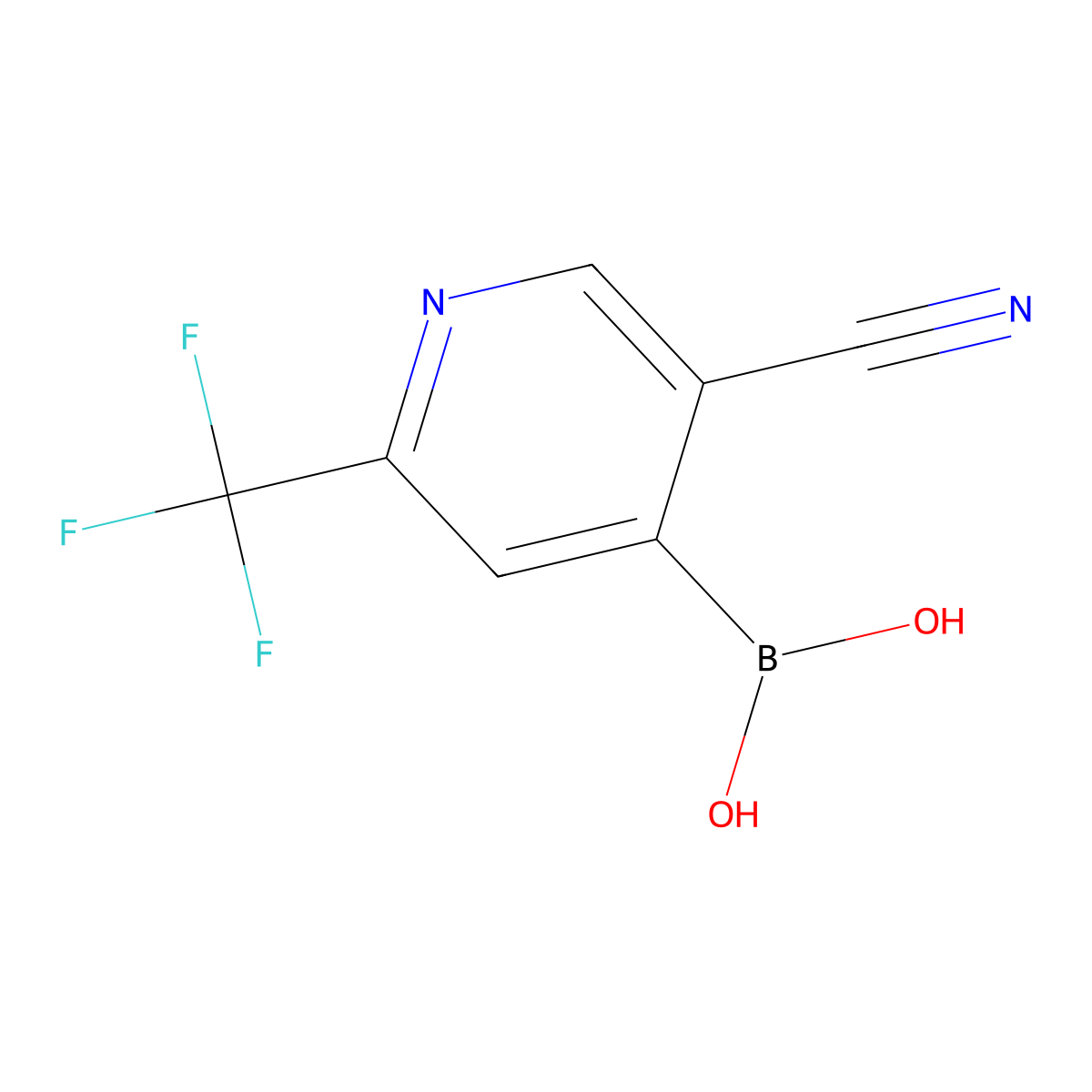 (5-Cyano-2-(trifluoromethyl)pyridin-4-yl)boronic acid molecular structure, CAS 2225169-26-4
