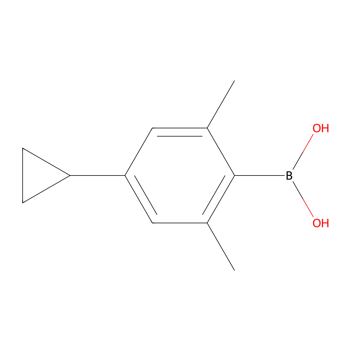 (4-Cyclopropyl-2,6-dimethylphenyl)boronic acid molecular structure, CAS 2225169-27-5