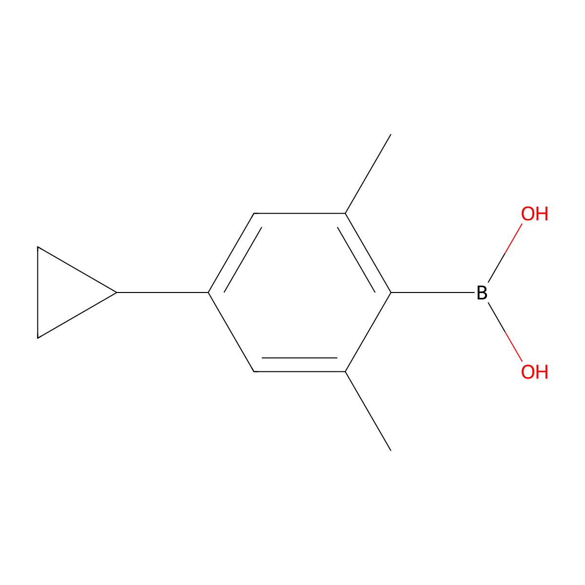 (4-Cyclopropyl-2,6-dimethylphenyl)boronic acid molecular structure, CAS 2225169-27-5