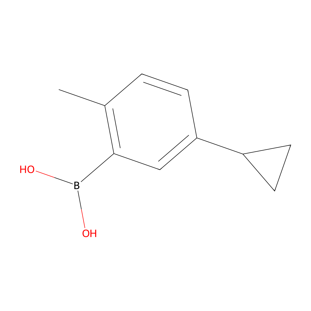 5-Cyclopropyl-2-methylphenylboronic acid molecular structure, CAS 2225169-28-6