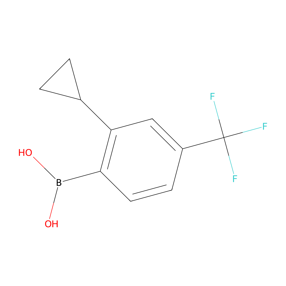 (2-Cyclopropyl-4-(trifluoromethyl)phenyl)boronic acid molecular structure, CAS 2225169-35-5