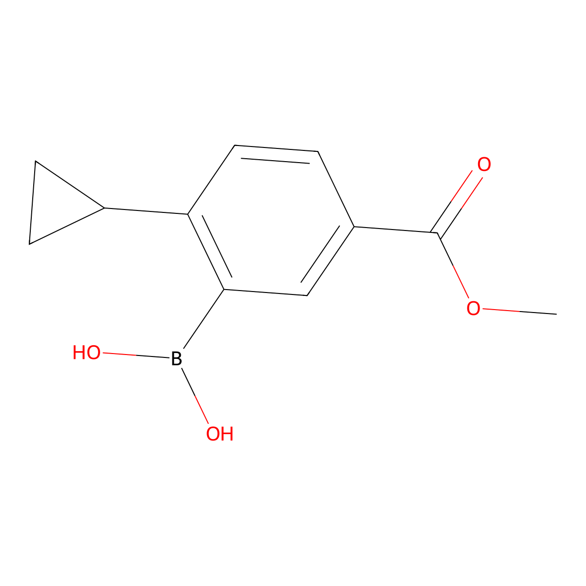 (2-Cyclopropyl-5-(methoxycarbonyl)phenyl)boronic acid molecular structure, CAS 2225169-37-7