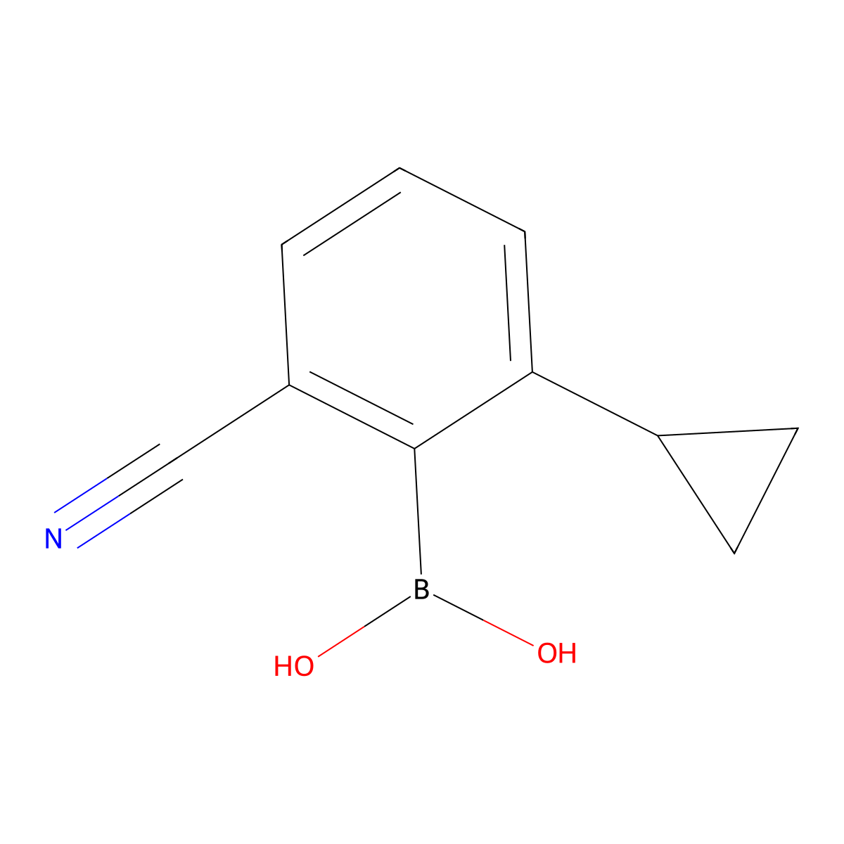 (2-Cyano-6-cyclopropylphenyl)boronic acid molecular structure, CAS 2225169-41-3