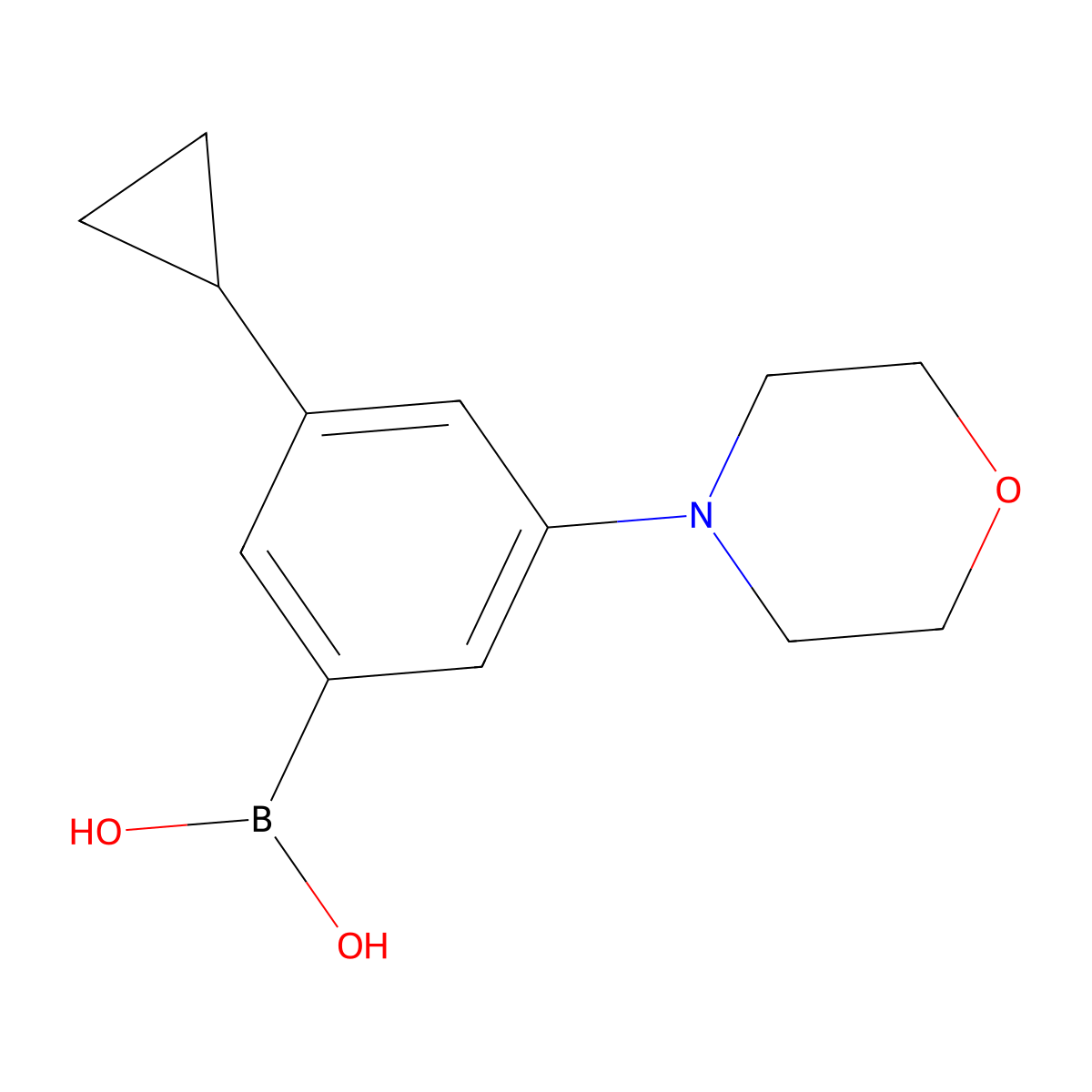 (3-Cyclopropyl-5-morpholinophenyl)boronic acid molecular structure, CAS 2225169-46-8