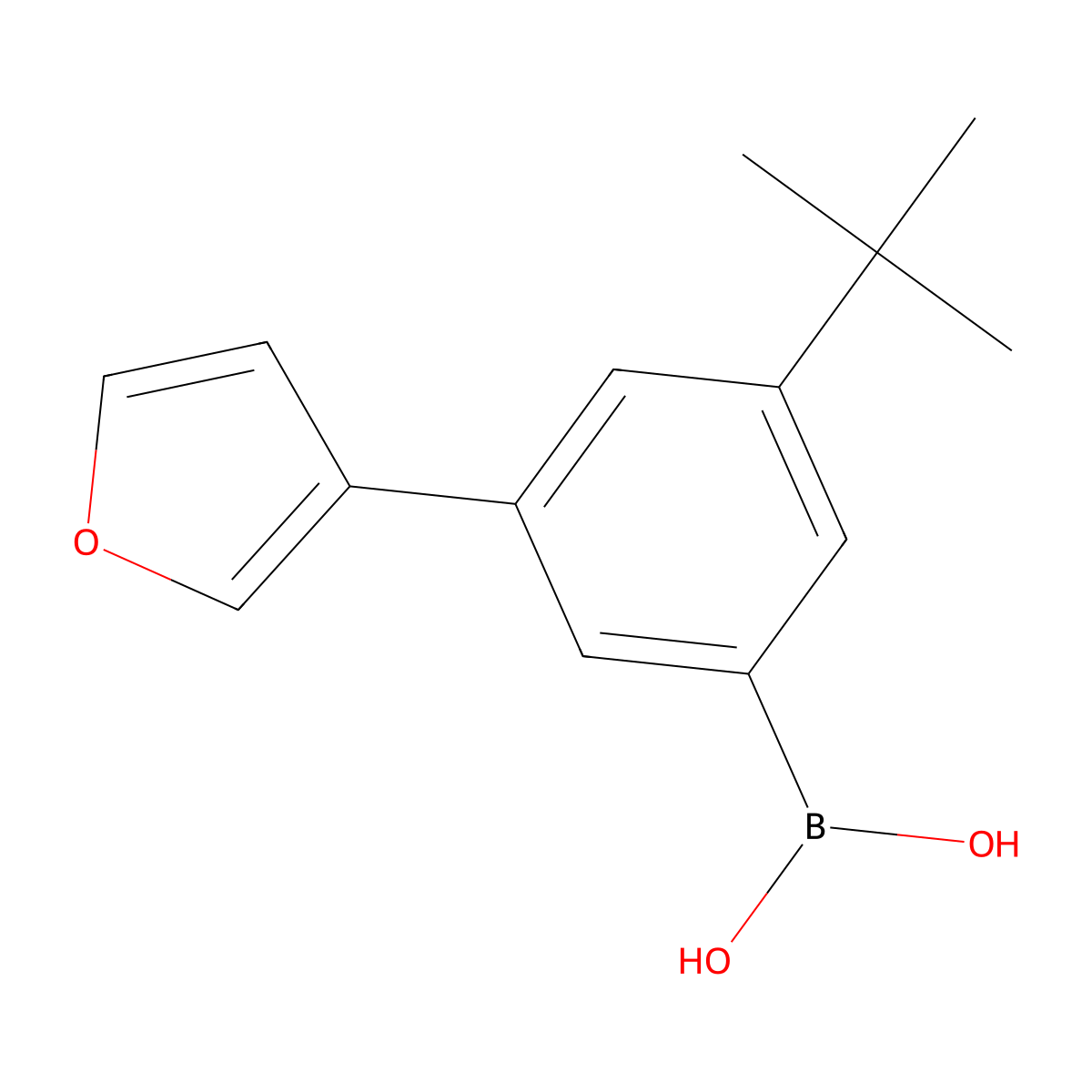 (3-(tert-Butyl)-5-(furan-3-yl)phenyl)boronic acid molecular structure, CAS 2225169-55-9