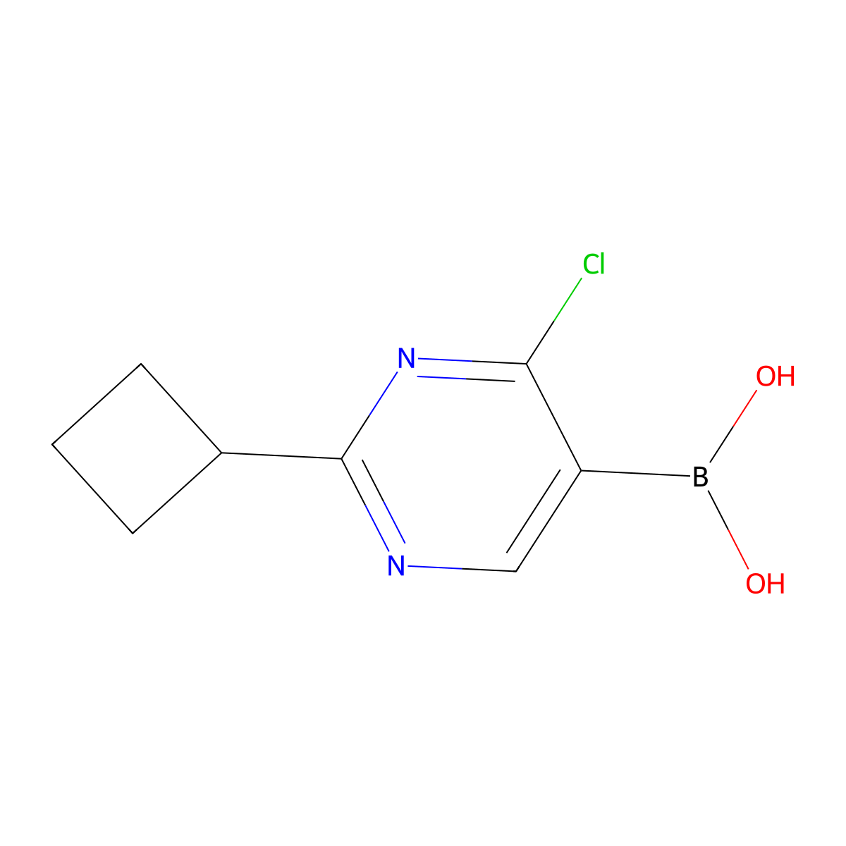 (4-Chloro-2-cyclobutylpyrimidin-5-yl)boronic acid molecular structure, CAS 2225169-57-1
