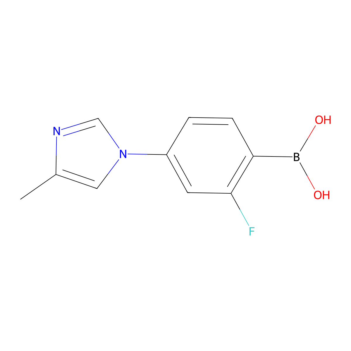 (2-Fluoro-4-(4-methyl-1H-imidazol-1-yl)phenyl)boronic acid molecular structure, CAS 2225169-60-6