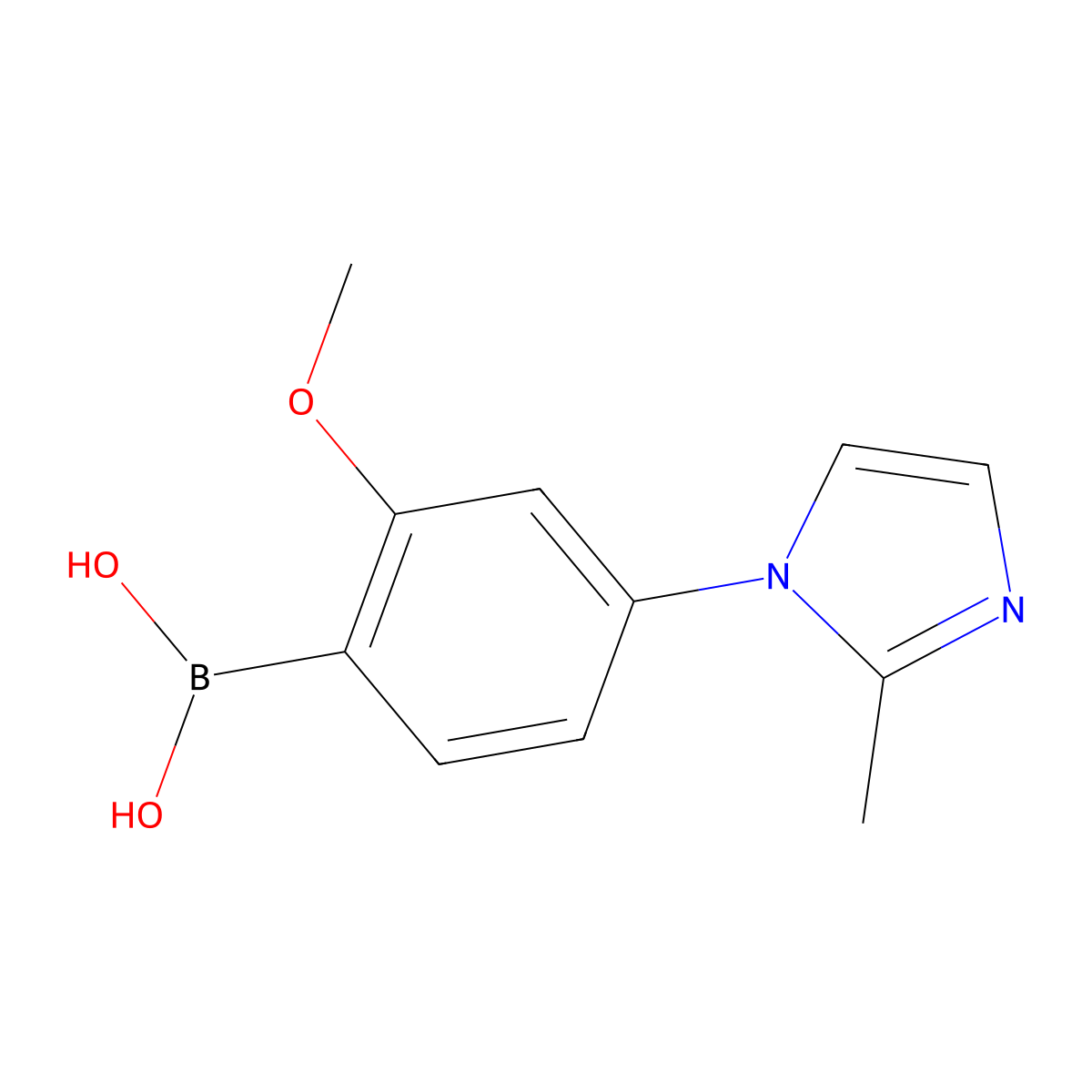 (2-Methoxy-4-(2-methyl-1H-imidazol-1-yl)phenyl)boronic acid molecular structure, CAS 2225169-63-9