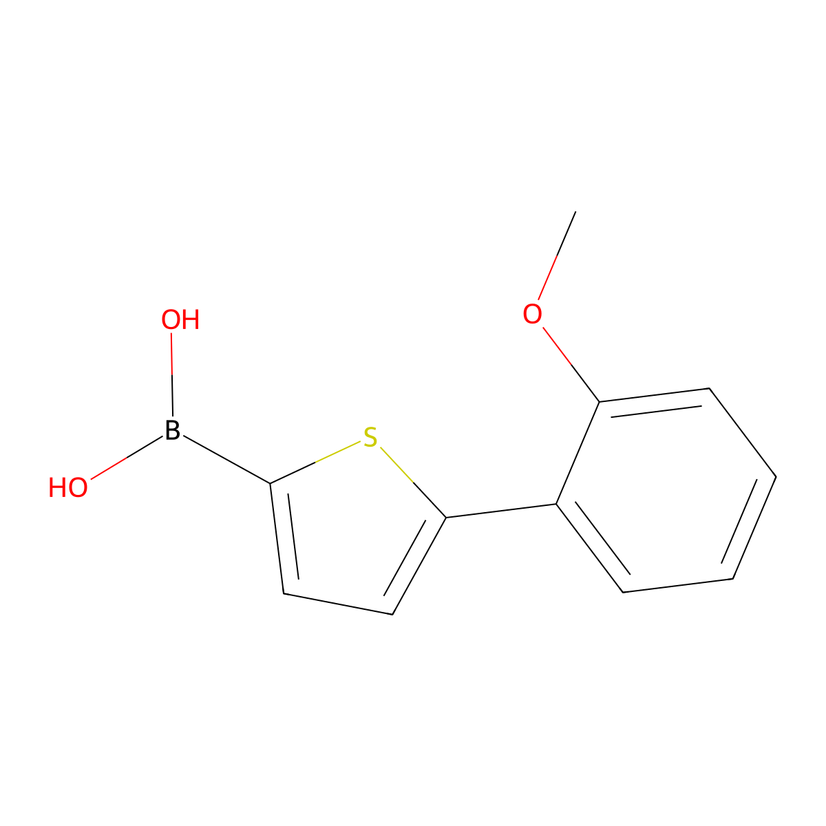 (5-(2-Methoxyphenyl)thiophen-2-yl)boronic acid molecular structure, CAS 2225169-64-0