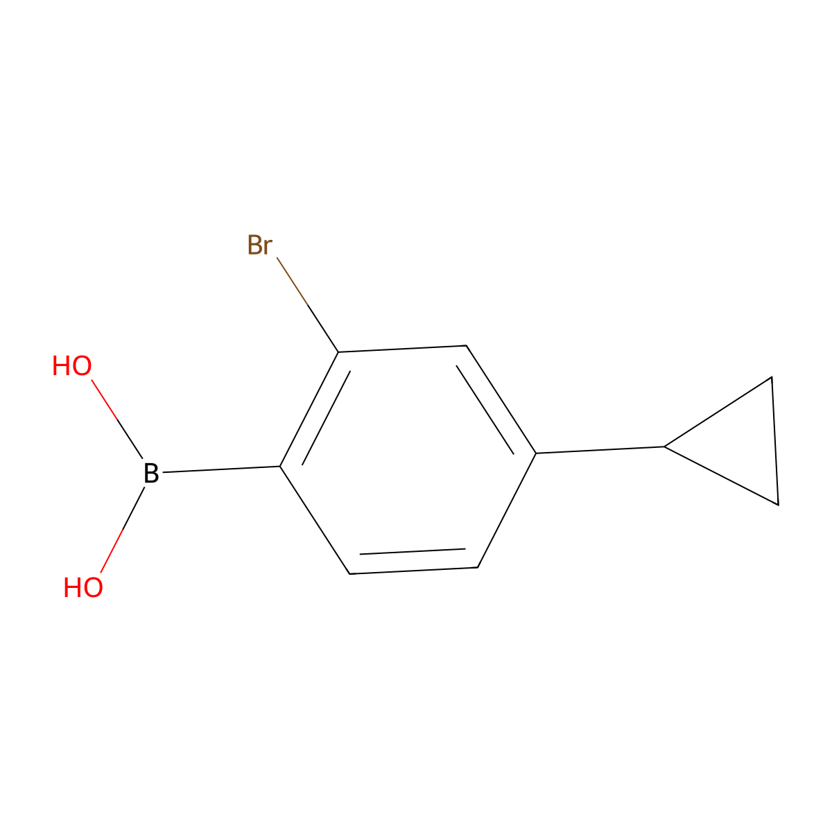 (2-Bromo-4-cyclopropylphenyl)boronic acid molecular structure, CAS 2225169-67-3
