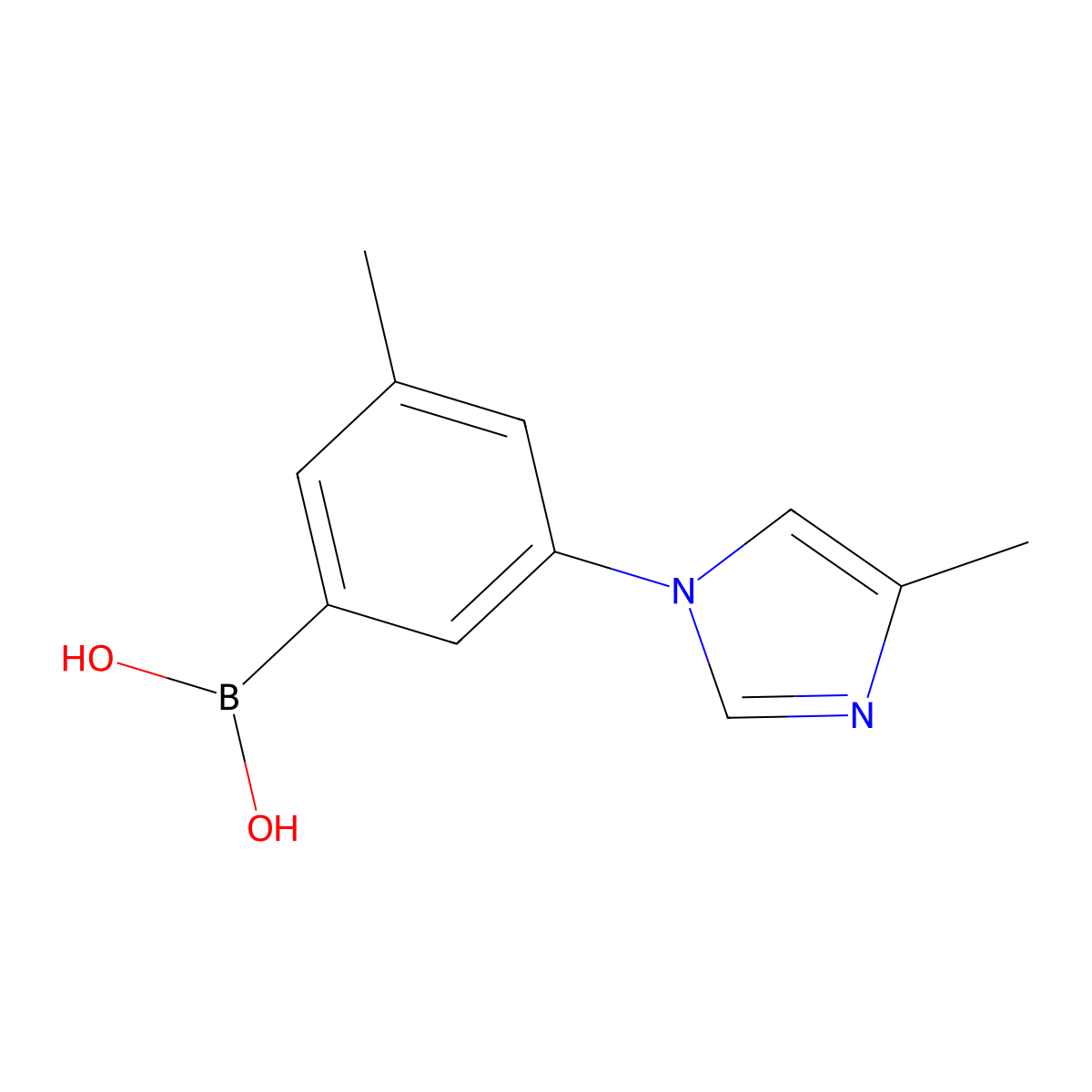 (3-Methyl-5-(4-methyl-1H-imidazol-1-yl)phenyl)boronic acid molecular structure, CAS 2225169-69-5