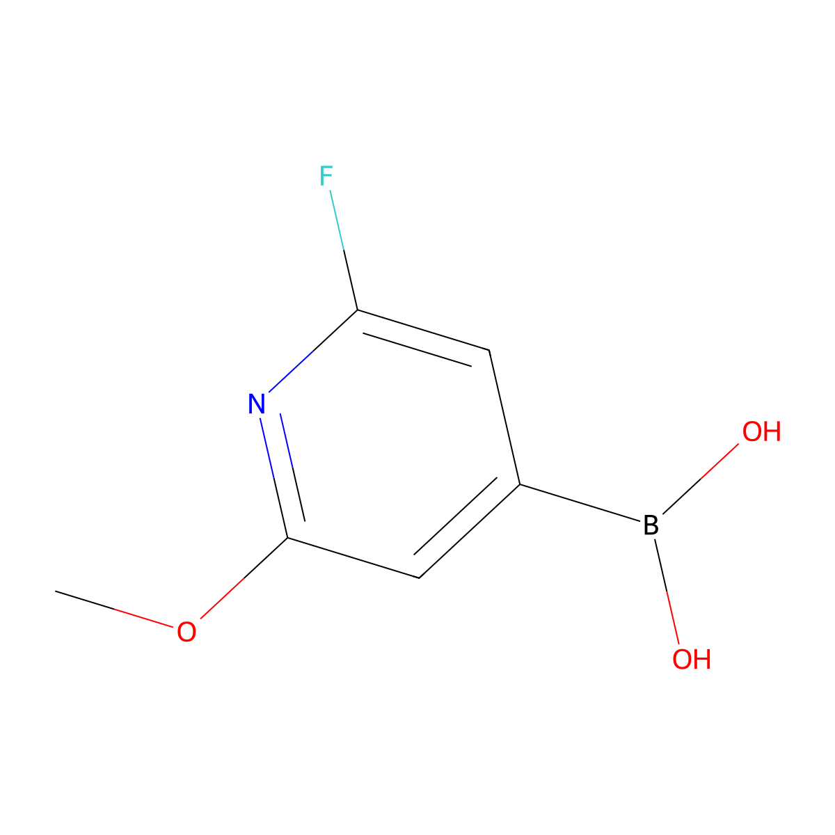 (2-Fluoro-6-methoxypyridin-4-YL)boronic acid molecular structure, CAS 2225169-71-9
