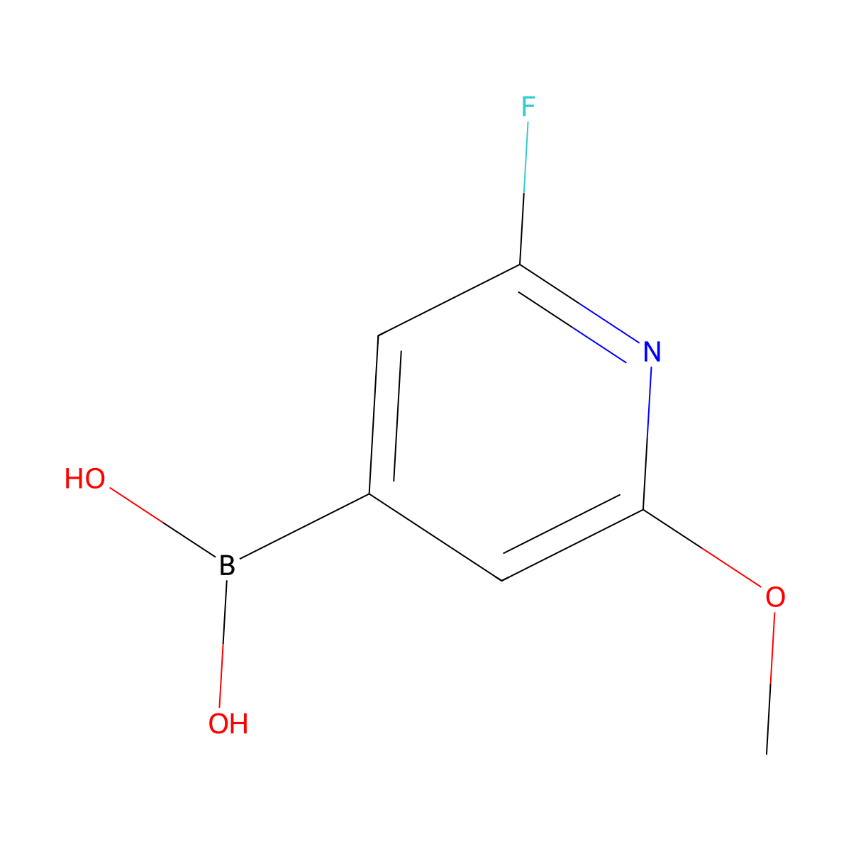 (2-Fluoro-6-methoxypyridin-4-YL)boronic acid molecular structure, CAS 2225169-71-9
