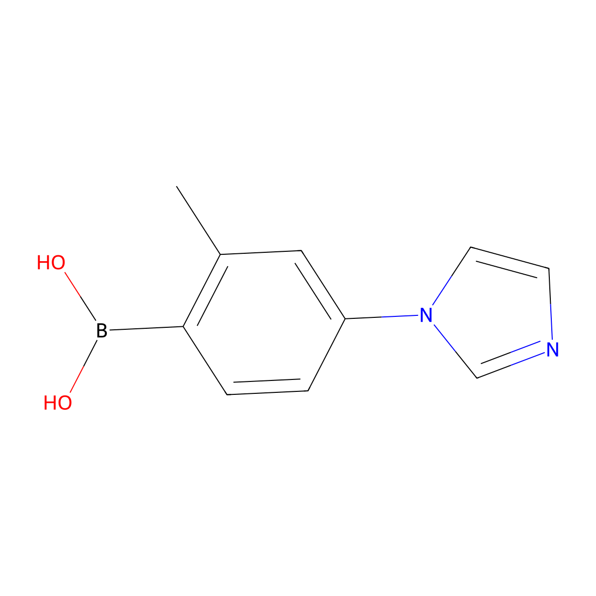 Boronic acid, B-[4-(1H-imidazol-1-yl)-2-methylphenyl]- molecular structure, CAS 2225169-72-0