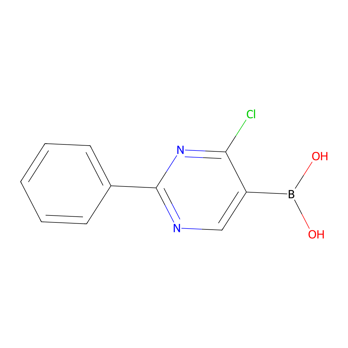 (4-Chloro-2-phenylpyrimidin-5-yl)boronic acid molecular structure, CAS 2225169-73-1