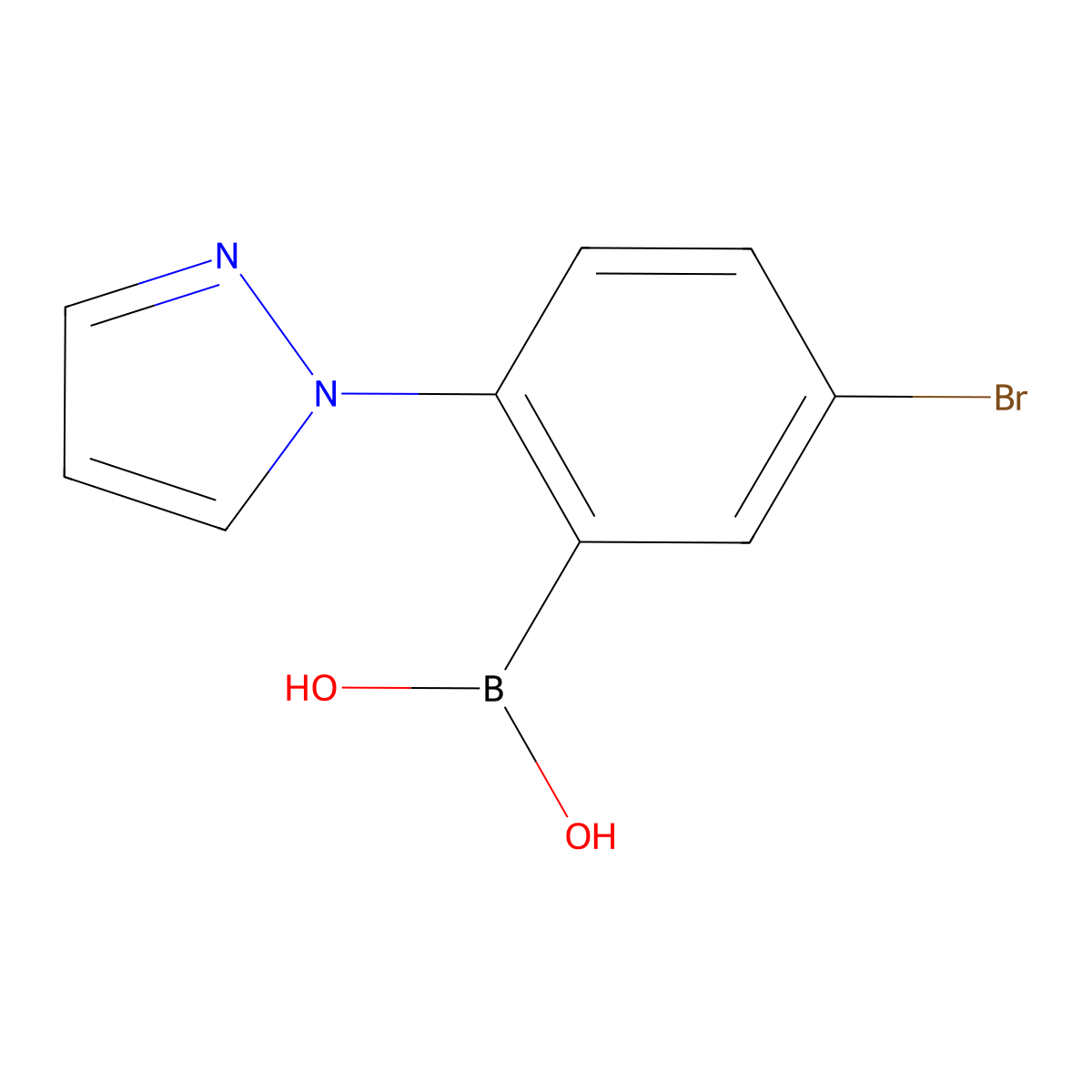(5-Bromo-2-(1H-pyrazol-1-yl)phenyl)boronic acid molecular structure, CAS 2225169-74-2