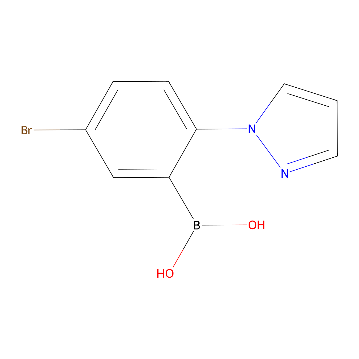 (5-Bromo-2-(1H-pyrazol-1-yl)phenyl)boronic acid molecular structure, CAS 2225169-74-2