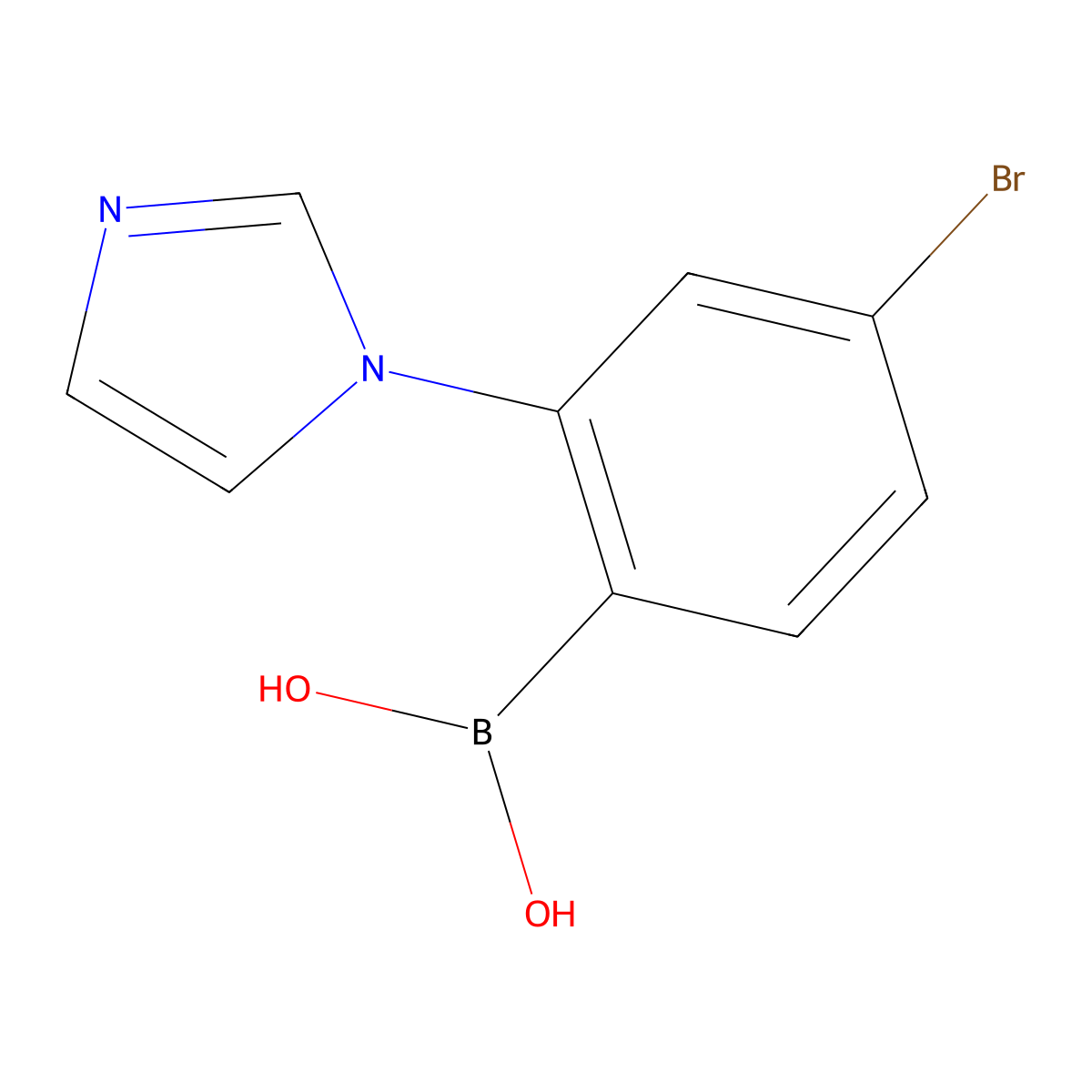 (4-Bromo-2-(1H-imidazol-1-yl)phenyl)boronic acid molecular structure, CAS 2225169-75-3