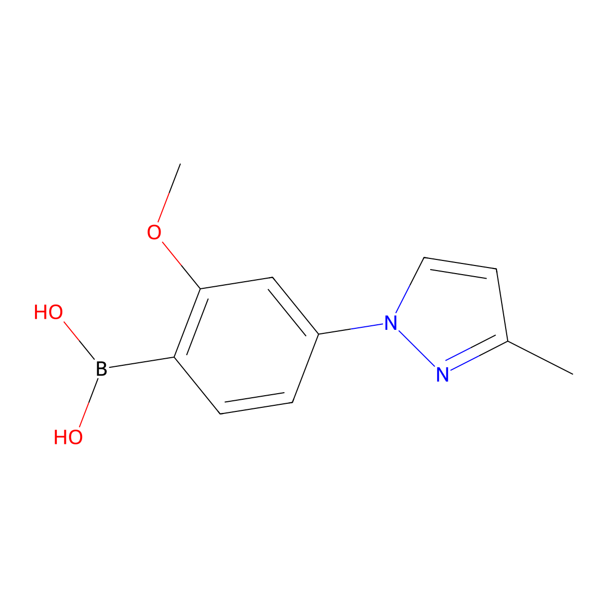 (2-Methoxy-4-(3-methyl-1H-pyrazol-1-yl)phenyl)boronic acid molecular structure, CAS 2225169-77-5