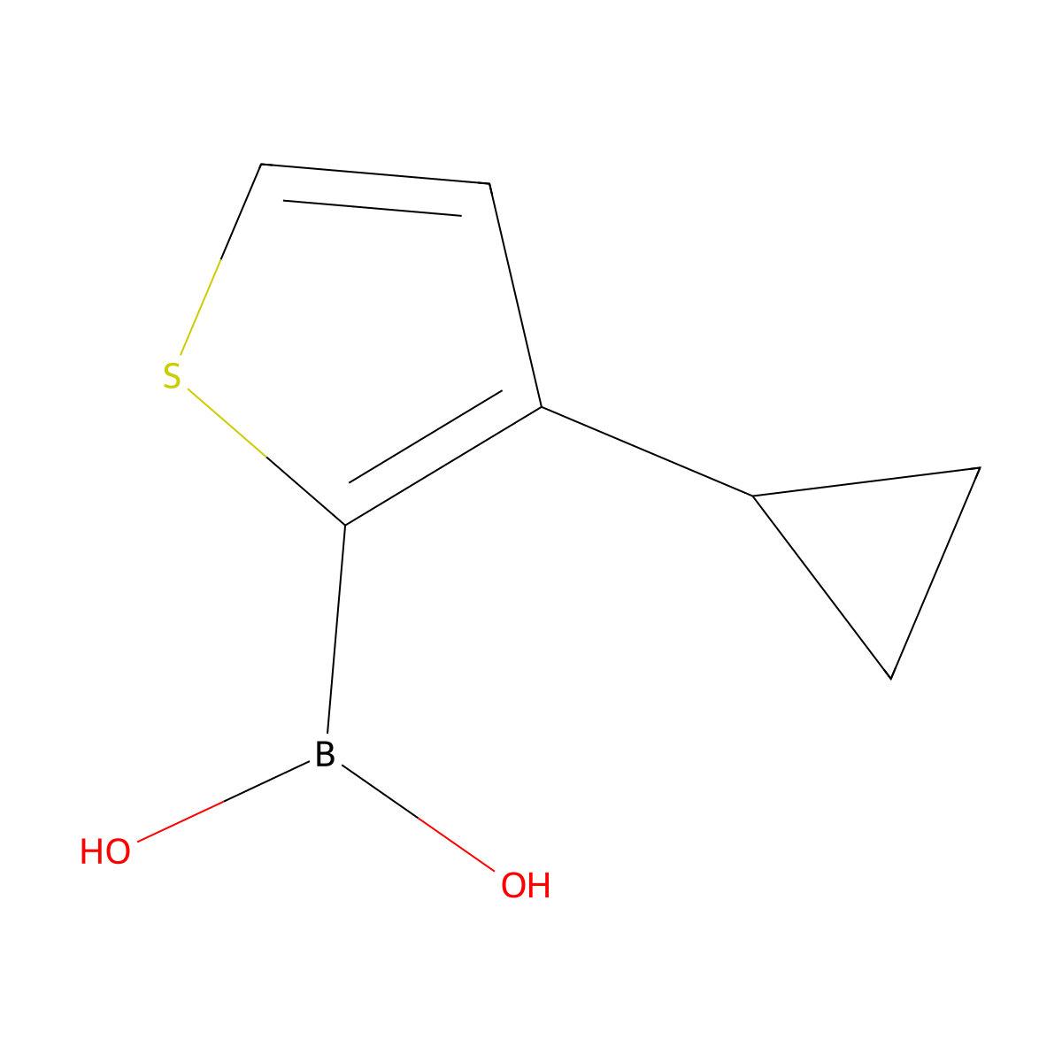 (3-Cyclopropylthiophen-2-yl)boronic acid molecular structure, CAS 2225169-79-7