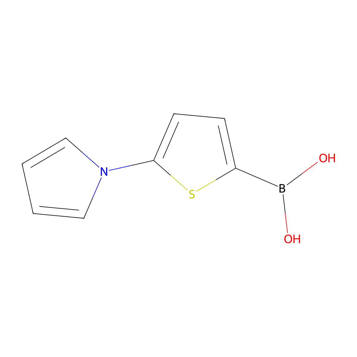 (5-(1H-Pyrrol-1-yl)thiophen-2-yl)boronic acid molecular structure, CAS 2225169-86-6