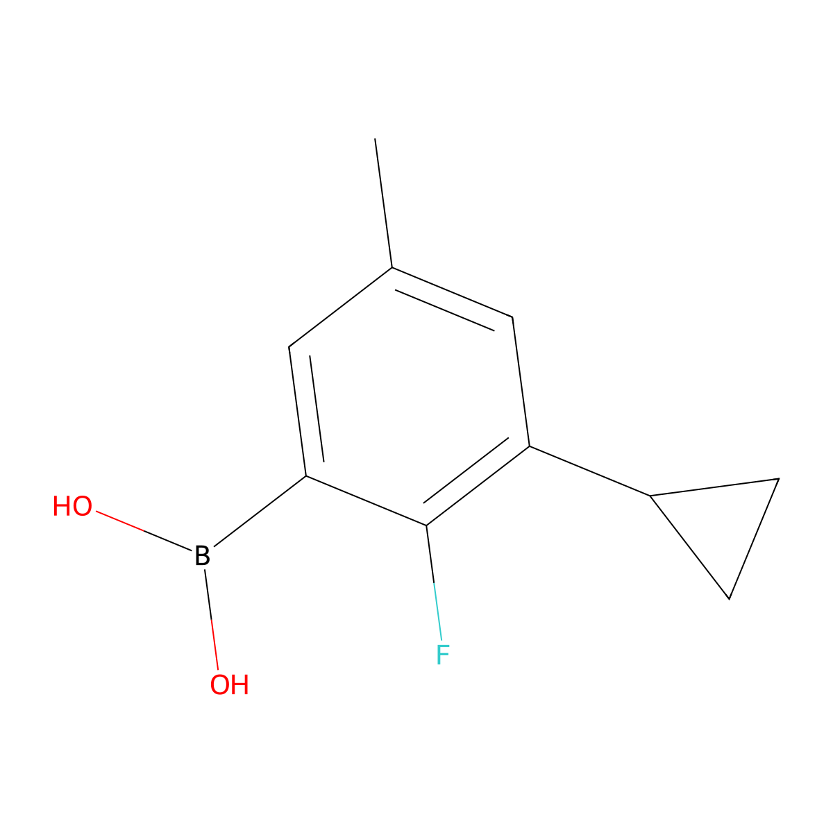 (3-Cyclopropyl-2-fluoro-5-methylphenyl)boronic acid molecular structure, CAS 2225169-88-8