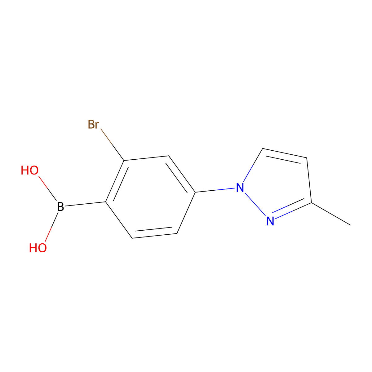 (2-Bromo-4-(3-methyl-1H-pyrazol-1-yl)phenyl)boronic acid molecular structure, CAS 2225169-93-5