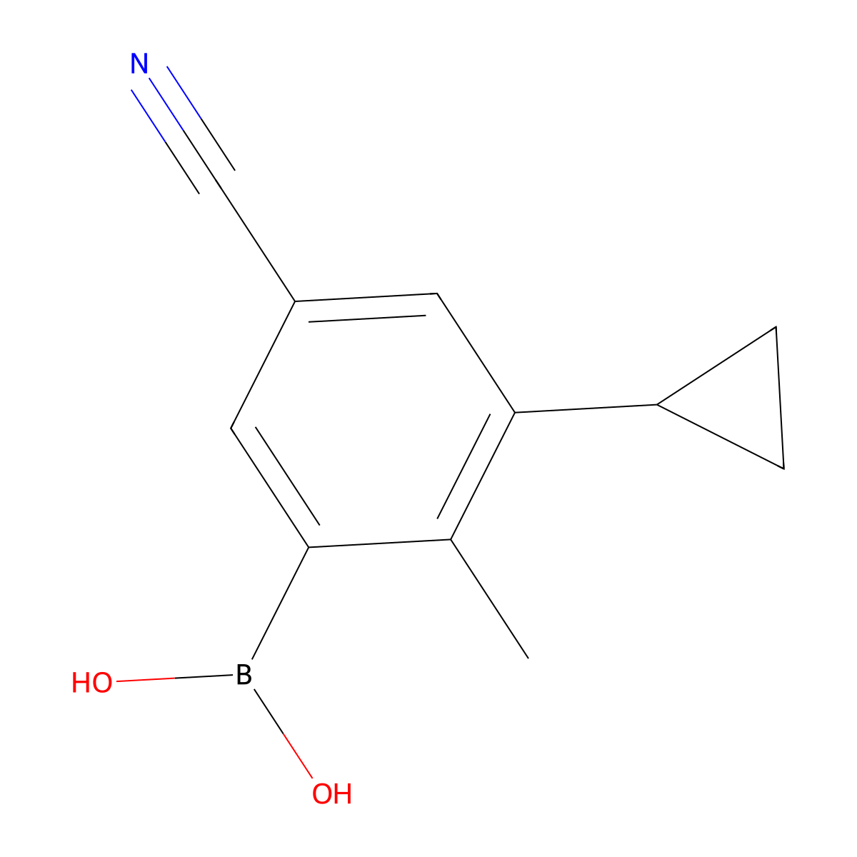 (5-Cyano-3-cyclopropyl-2-methylphenyl)boronic acid molecular structure, CAS 2225169-95-7